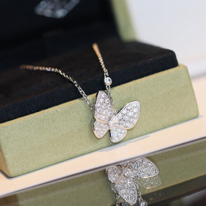 [Azure Tears]BUTTERFLY DIAMOND CHARM NECKLACE