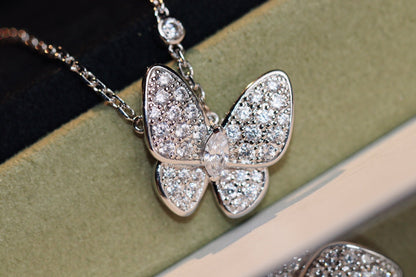 [Azure Tears]BUTTERFLY DIAMOND CHARM NECKLACE