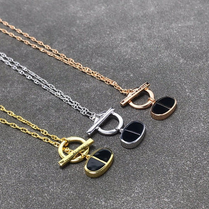 [Azure Tears]CHAINE VERSO BLACK CERAMIC  NECKLACE