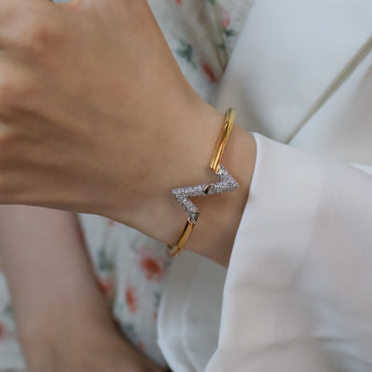 [Azure Tears]VOLTE UPSITE DOWN GOLD DIAMOND BRACELET