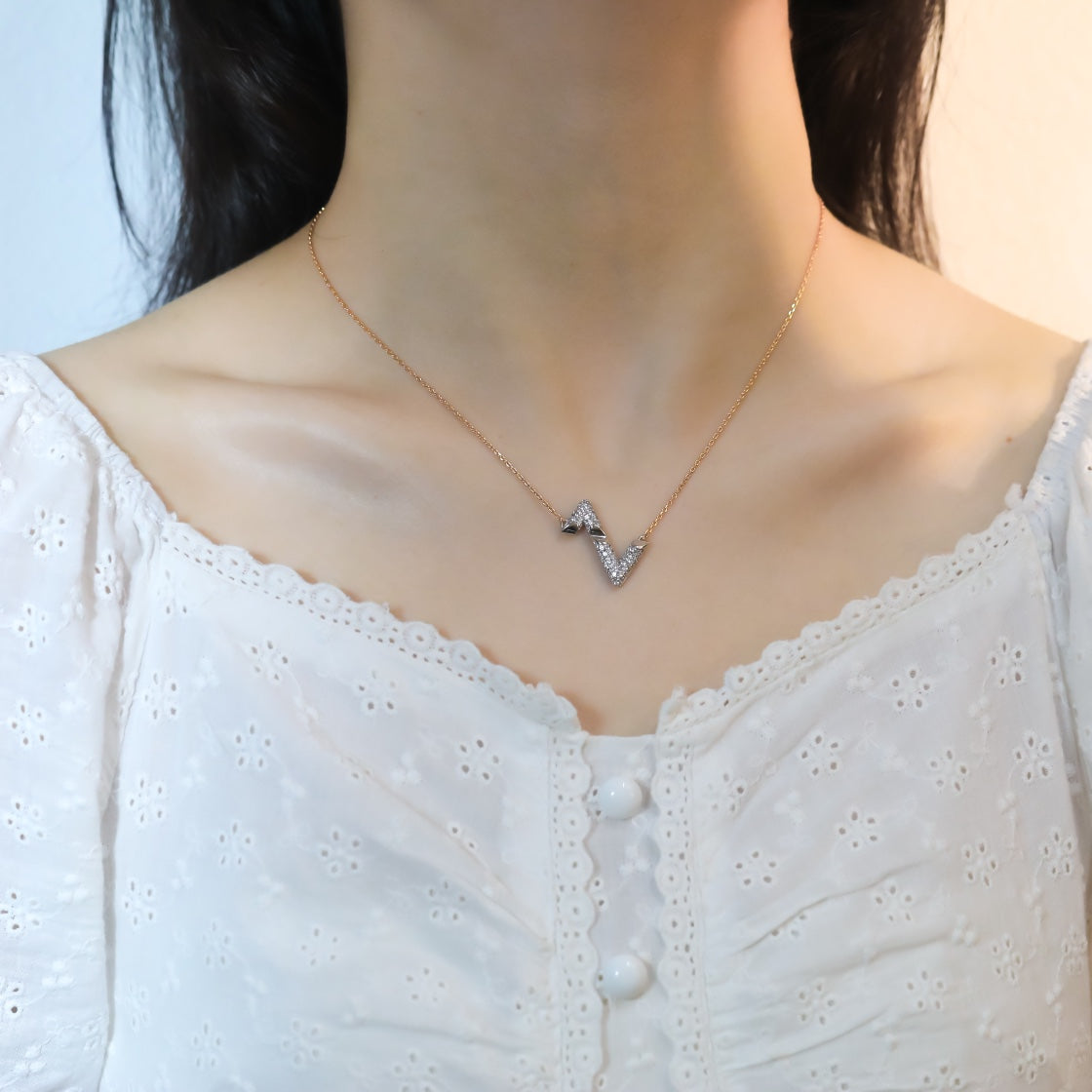 [Azure Tears]VOLT SILVER DIAMOND PEDANT NECKLACE