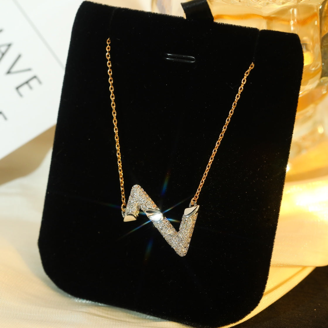 [Azure Tears]VOLT SILVER DIAMOND PEDANT NECKLACE