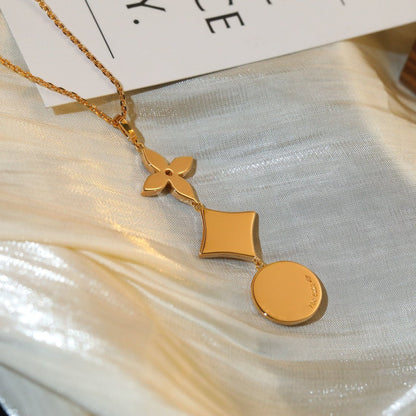 [Azure Tears]STAR AND SUN DIAMOND ROSE GOLD NECKLACE