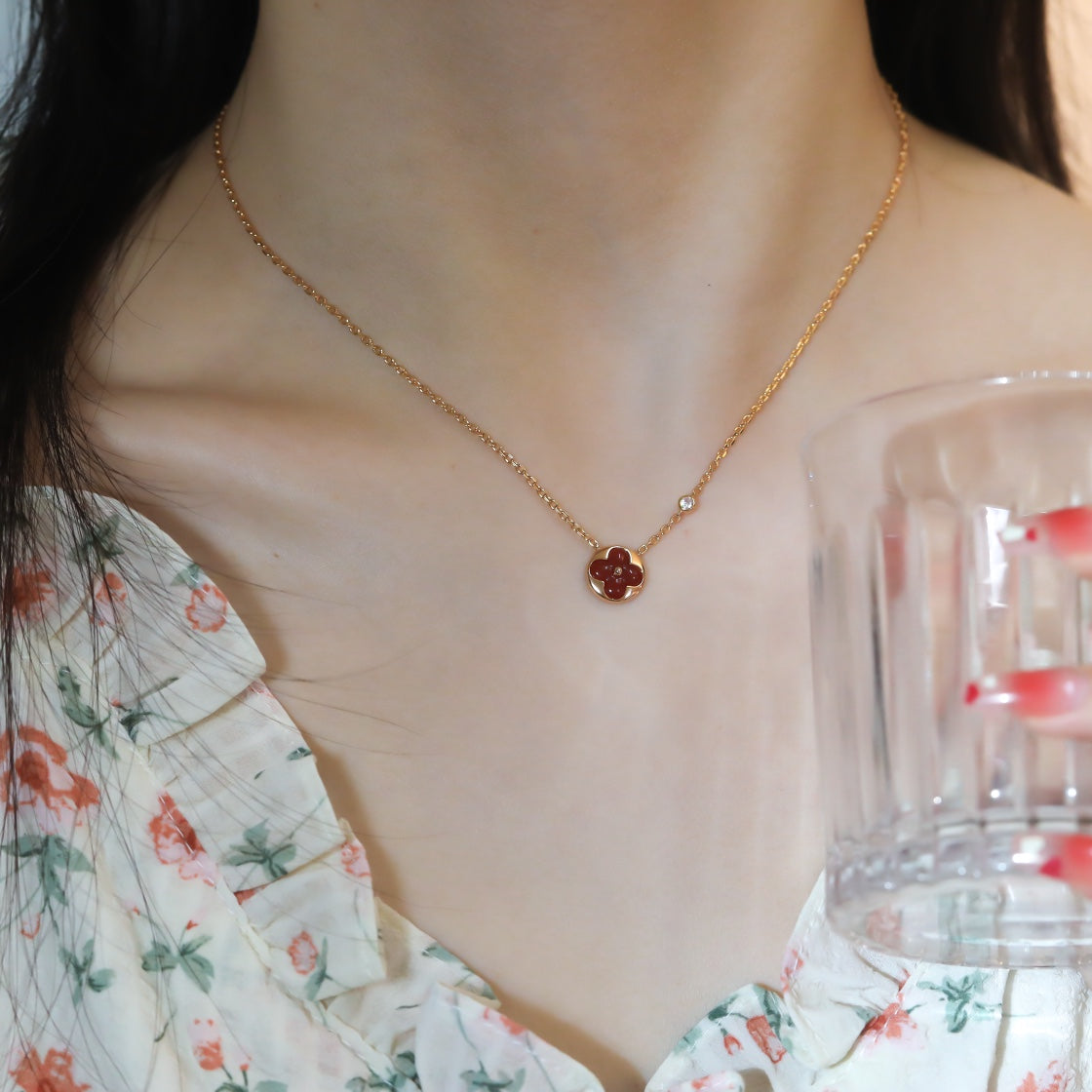 [Azure Tears]SUN PEDANT ROSE GOLD 1 DIAMOND NECKLACE
