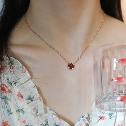 [Azure Tears]SUN PEDANT ROSE GOLD 1 DIAMOND NECKLACE
