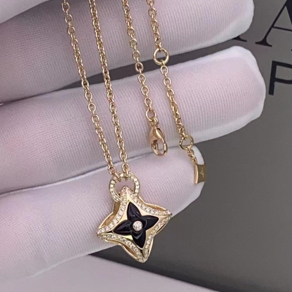 [Azure Tears]STAR PEDANT ROSE GOLD DIAMOND NECKLACE