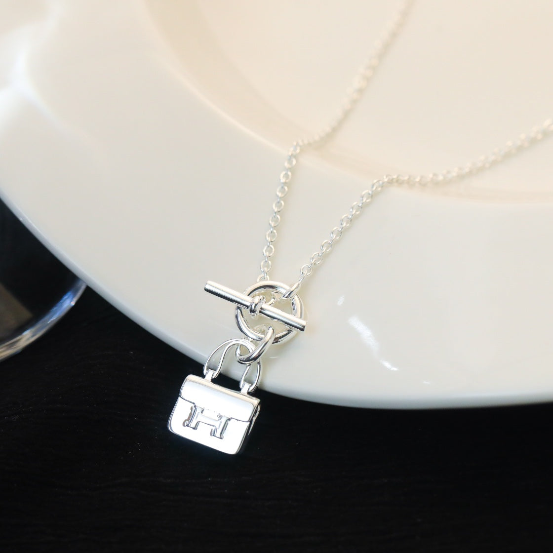 [Azure Tears]POP H PEDANT SILVER NECKLACE
