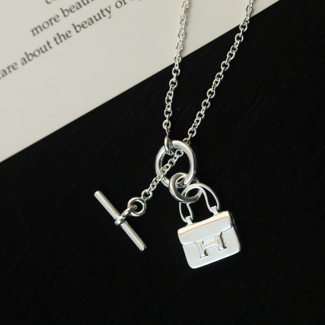 [Azure Tears]POP H PEDANT SILVER NECKLACE