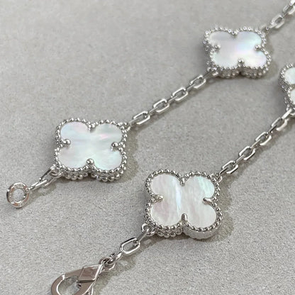 [Azure Tears]LUCKY CLOVER 5-MOTIF BRACELET - WHITE MOTHER-OF-PEARL COLLECTION