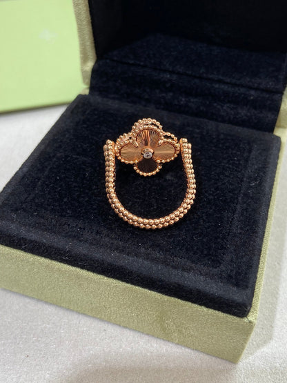 [Azure Tears]LUCKY CLOVER GOLD REVERSIBLE RING