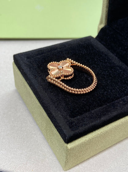 [Azure Tears]LUCKY CLOVER ROSE GOLD REVERSIBLE RING