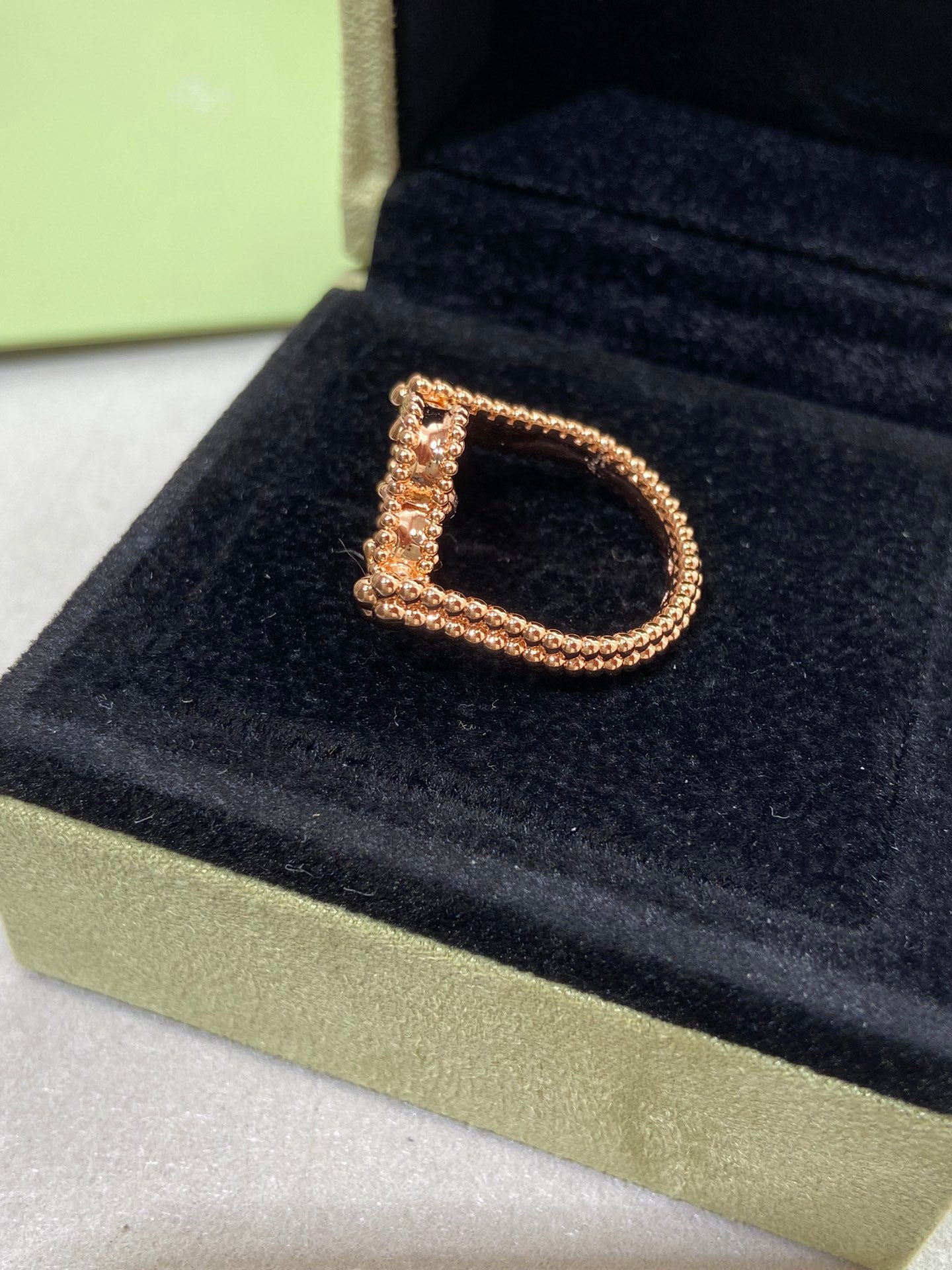 [Azure Tears]LUCKY CLOVER GOLD REVERSIBLE RING