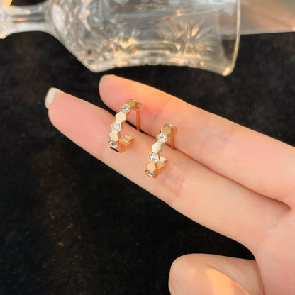 [Azure Tears]BEE LOVE DIAMOND HOOP EARRINGS