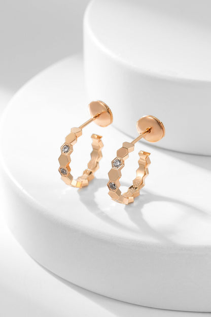 [Azure Tears]BEE LOVE DIAMOND HOOP EARRINGS