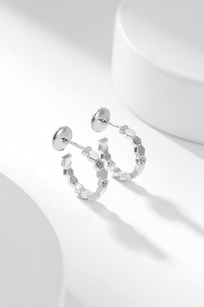 [Azure Tears]BEE LOVE DIAMOND HOOP EARRINGS