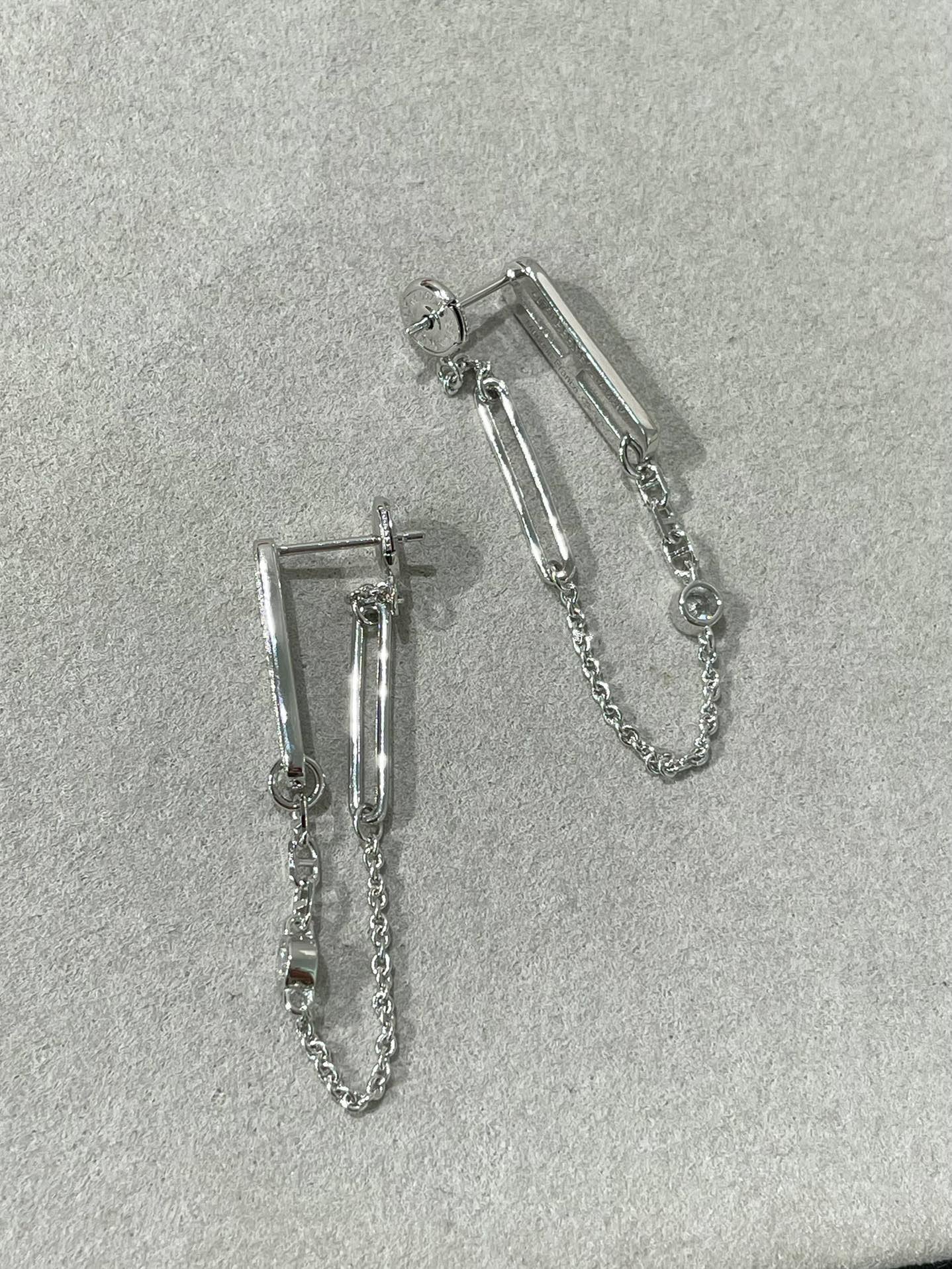 [Azure Tears]CHAINE CHAOS DIAMOND DROP EARRINGS