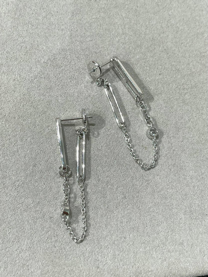 [Azure Tears]CHAINE CHAOS DIAMOND DROP EARRINGS