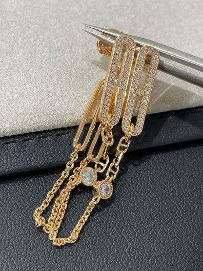 [Azure Tears]CHAINE CHAOS DIAMOND DROP EARRINGS