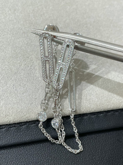 [Azure Tears]CHAINE CHAOS DIAMOND DROP EARRINGS