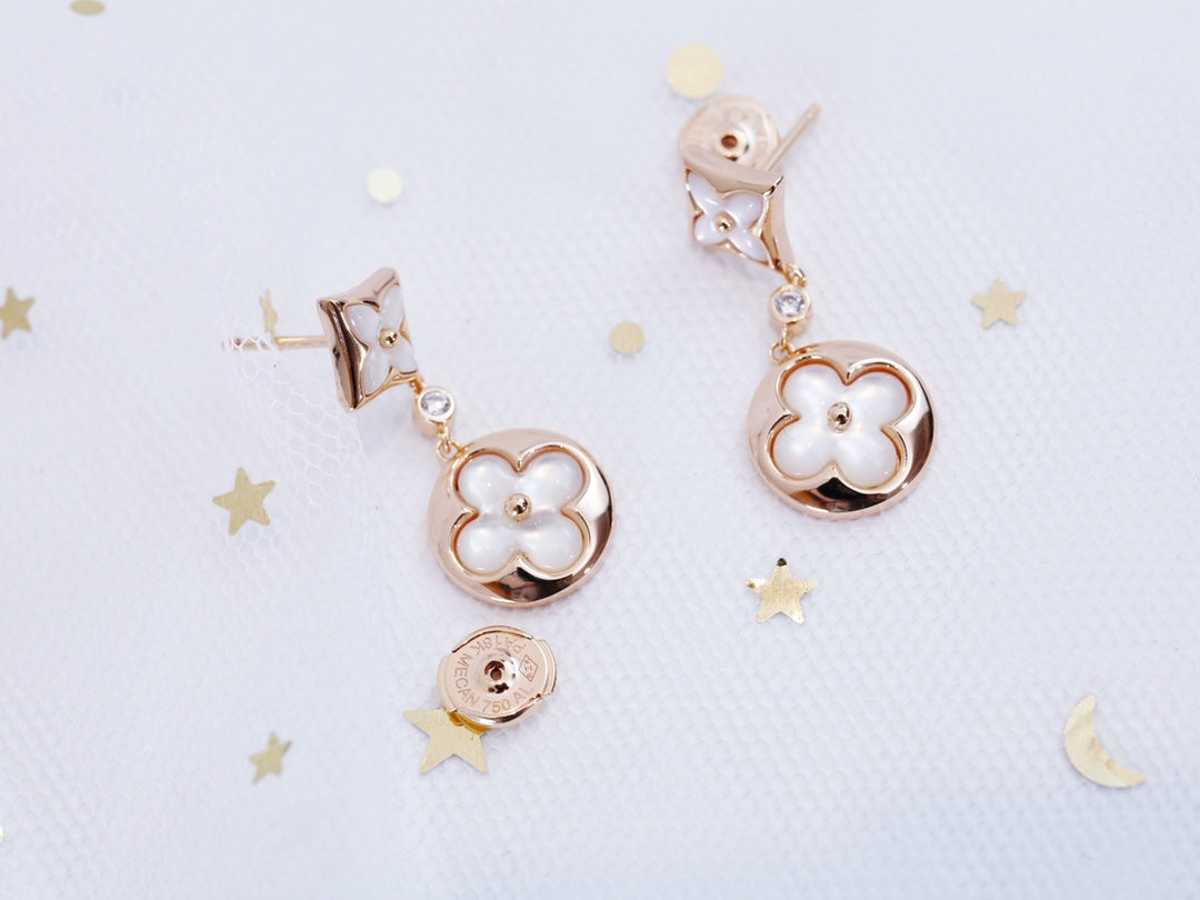 [Azure Tears]STAR AND SUN ROSE GOLD MOP DROP EARRINGS