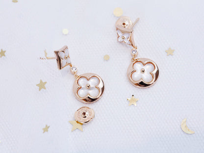 [Azure Tears]STAR AND SUN ROSE GOLD MOP DROP EARRINGS