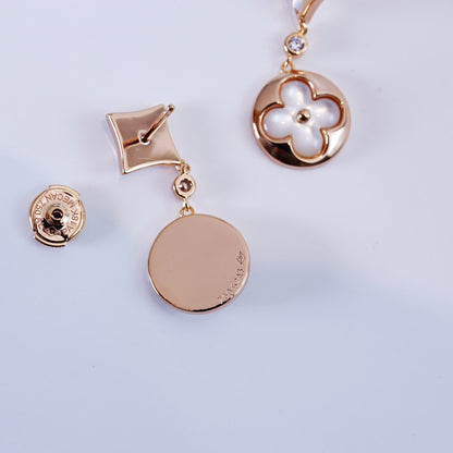 [Azure Tears]STAR AND SUN ROSE GOLD MOP DROP EARRINGS