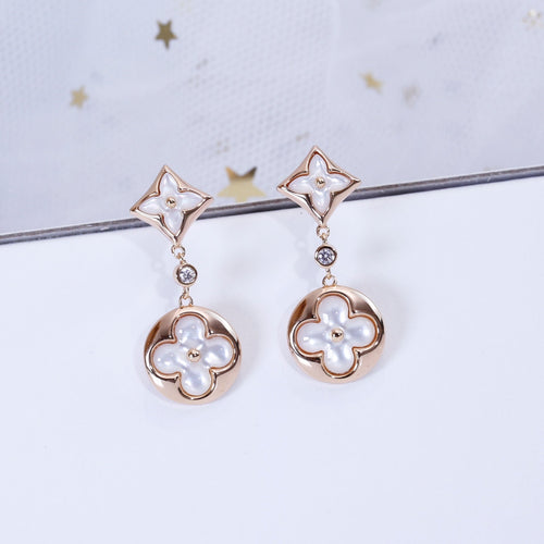 [Azure Tears]STAR AND SUN ROSE GOLD MOP DROP EARRINGS