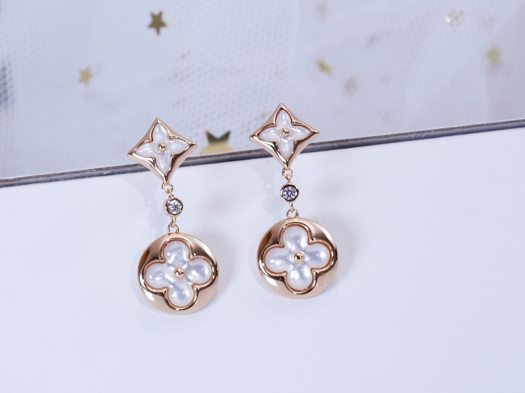 [Azure Tears]STAR AND SUN ROSE GOLD MOP DROP EARRINGS