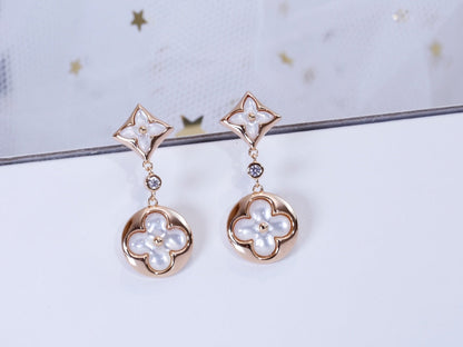 [Azure Tears]STAR AND SUN ROSE GOLD MOP DROP EARRINGS