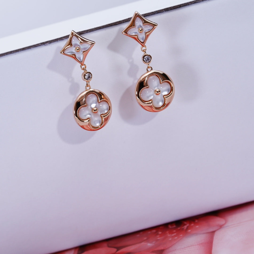 [Azure Tears]STAR AND SUN ROSE GOLD MOP DROP EARRINGS