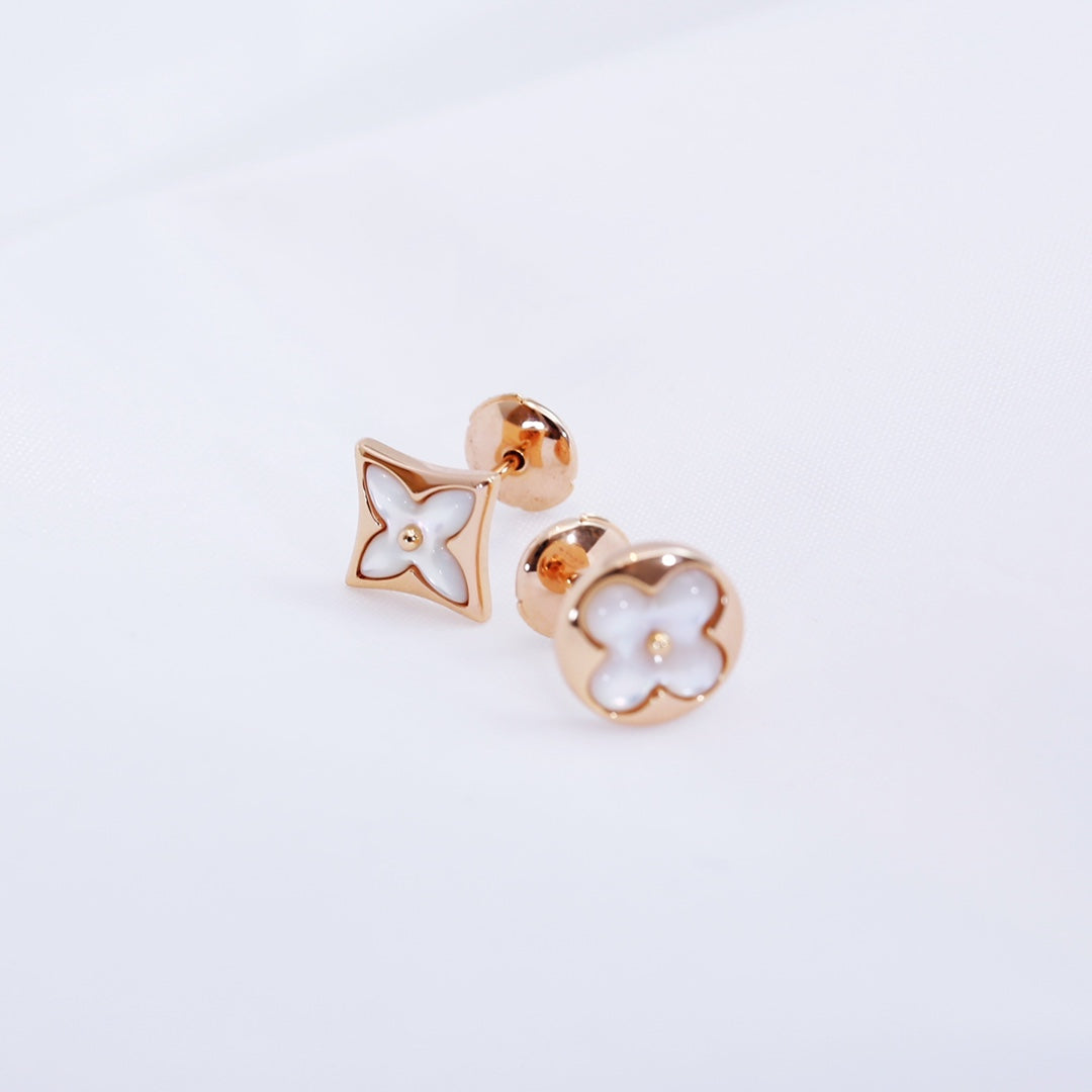 [Azure Tears]STAR AND SUN ROSE GOLD MOP STUD EARRINGS
