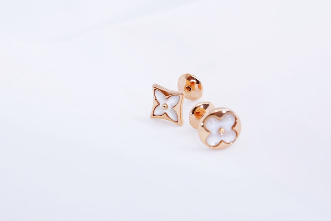 [Azure Tears]STAR AND SUN ROSE GOLD MOP STUD EARRINGS