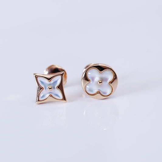 [Azure Tears]STAR AND SUN ROSE GOLD MOP STUD EARRINGS