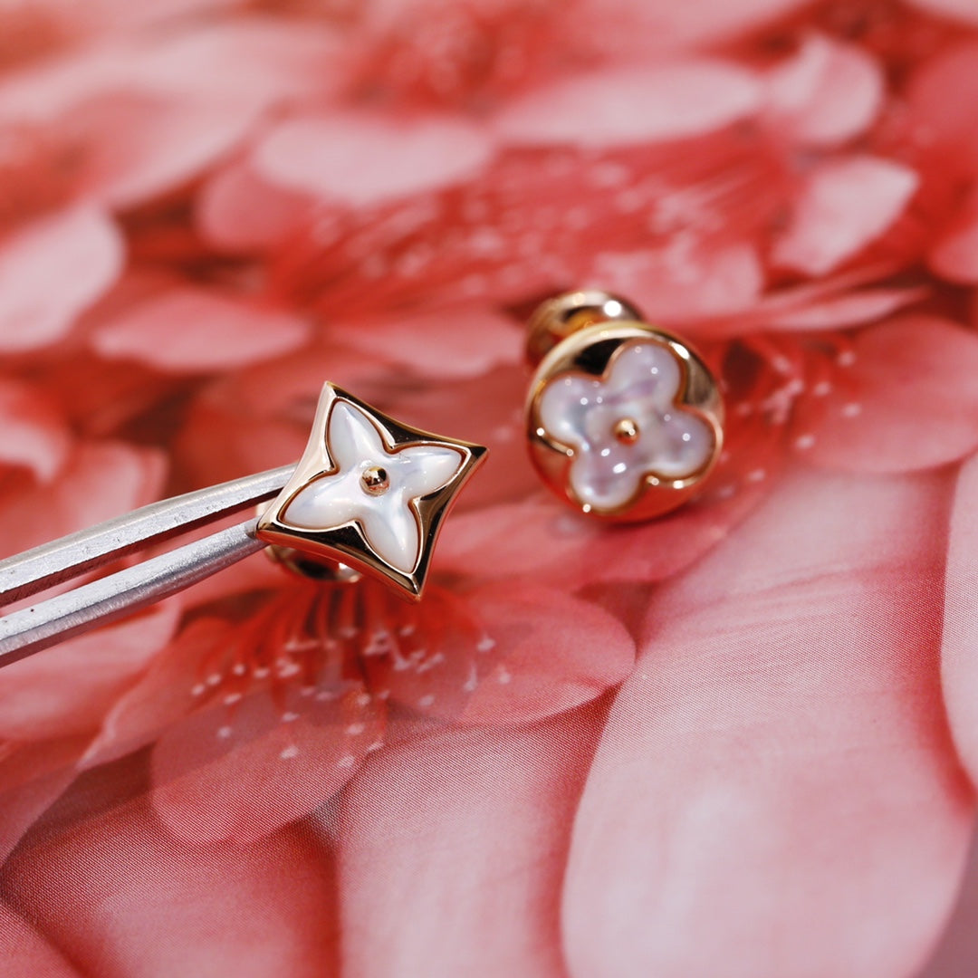 [Azure Tears]STAR AND SUN ROSE GOLD MOP STUD EARRINGS