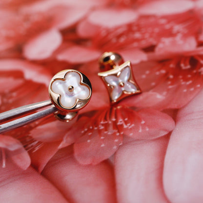 [Azure Tears]STAR AND SUN ROSE GOLD MOP STUD EARRINGS