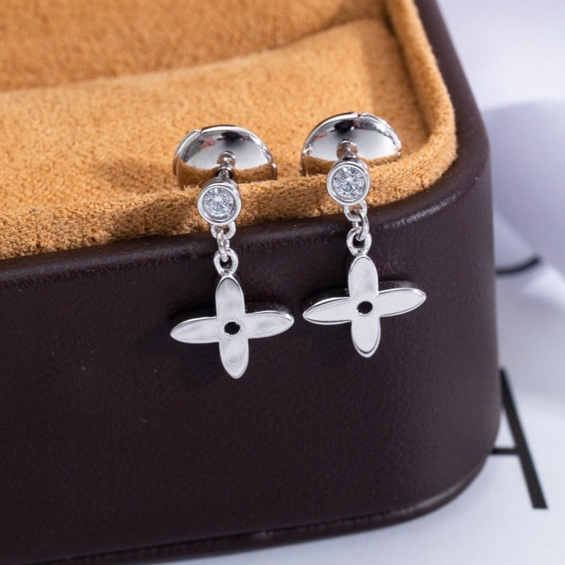 [Azure Tears]VIDYLLE SILVER DIAMOND MINI DROP EARRINGS