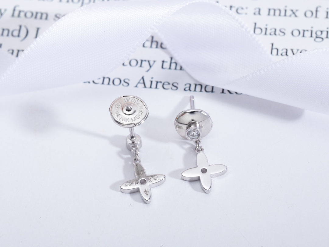 [Azure Tears]VIDYLLE SILVER DIAMOND MINI DROP EARRINGS