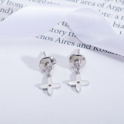 [Azure Tears]VIDYLLE SILVER DIAMOND MINI DROP EARRINGS