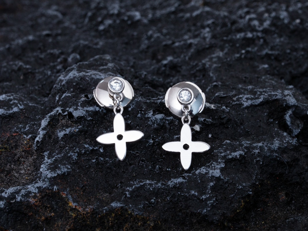 [Azure Tears]VIDYLLE SILVER DIAMOND MINI DROP EARRINGS