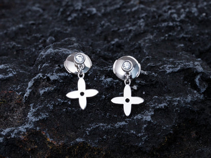 [Azure Tears]VIDYLLE SILVER DIAMOND MINI DROP EARRINGS