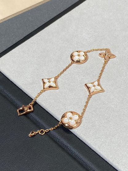 [Azure Tears]STAR AND SUN 5 MOTIF MOP ROSE GOLD BRACELET