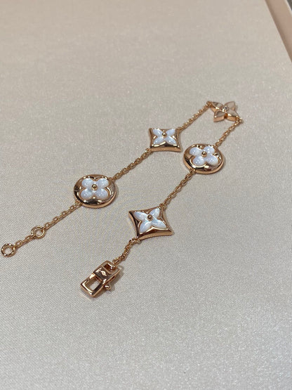 [Azure Tears]STAR AND SUN 5 MOTIF MOP ROSE GOLD BRACELET