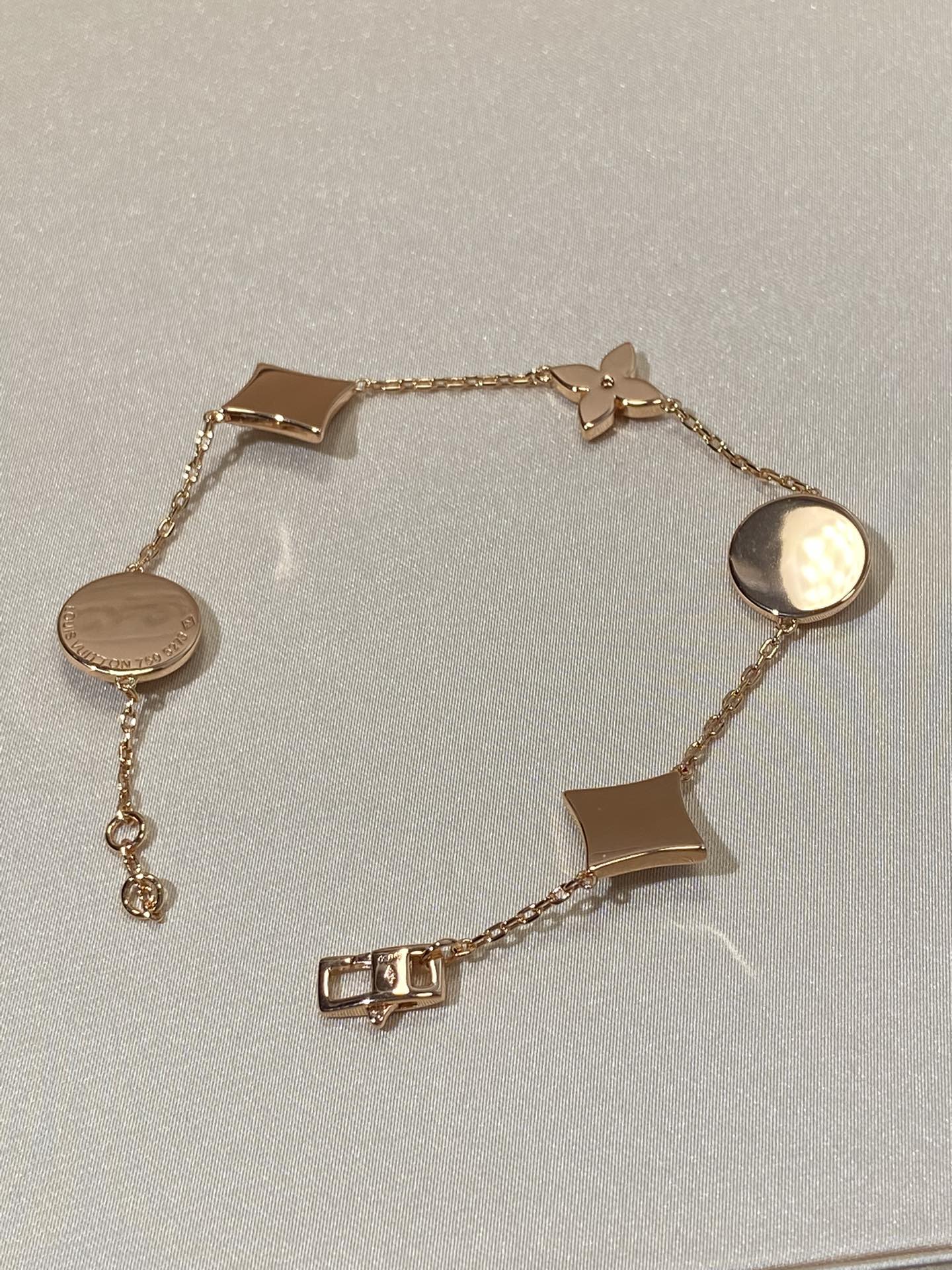 [Azure Tears]STAR AND SUN 5 MOTIF MOP ROSE GOLD BRACELET