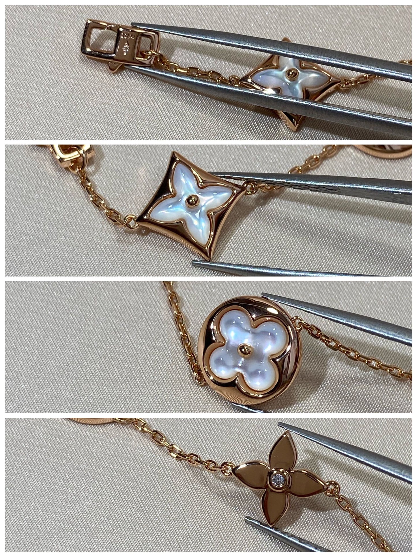 [Azure Tears]STAR AND SUN 5 MOTIF MOP ROSE GOLD BRACELET