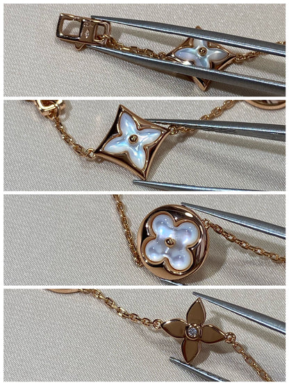 [Azure Tears]STAR AND SUN 5 MOTIF MOP ROSE GOLD BRACELET
