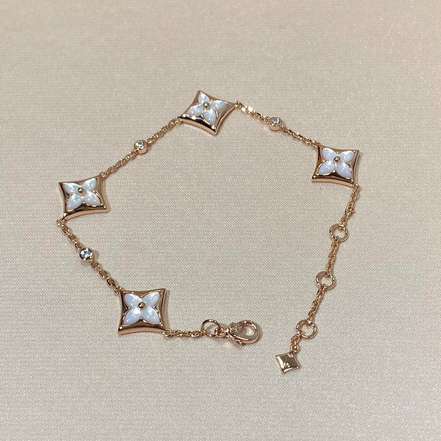 [Azure Tears]STAR 4 MOTIF MOP DIAMOND ROSE GOLD BRACELET