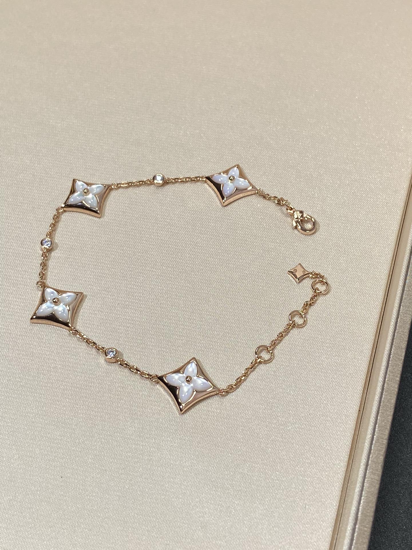 [Azure Tears]STAR 4 MOTIF MOP DIAMOND ROSE GOLD BRACELET