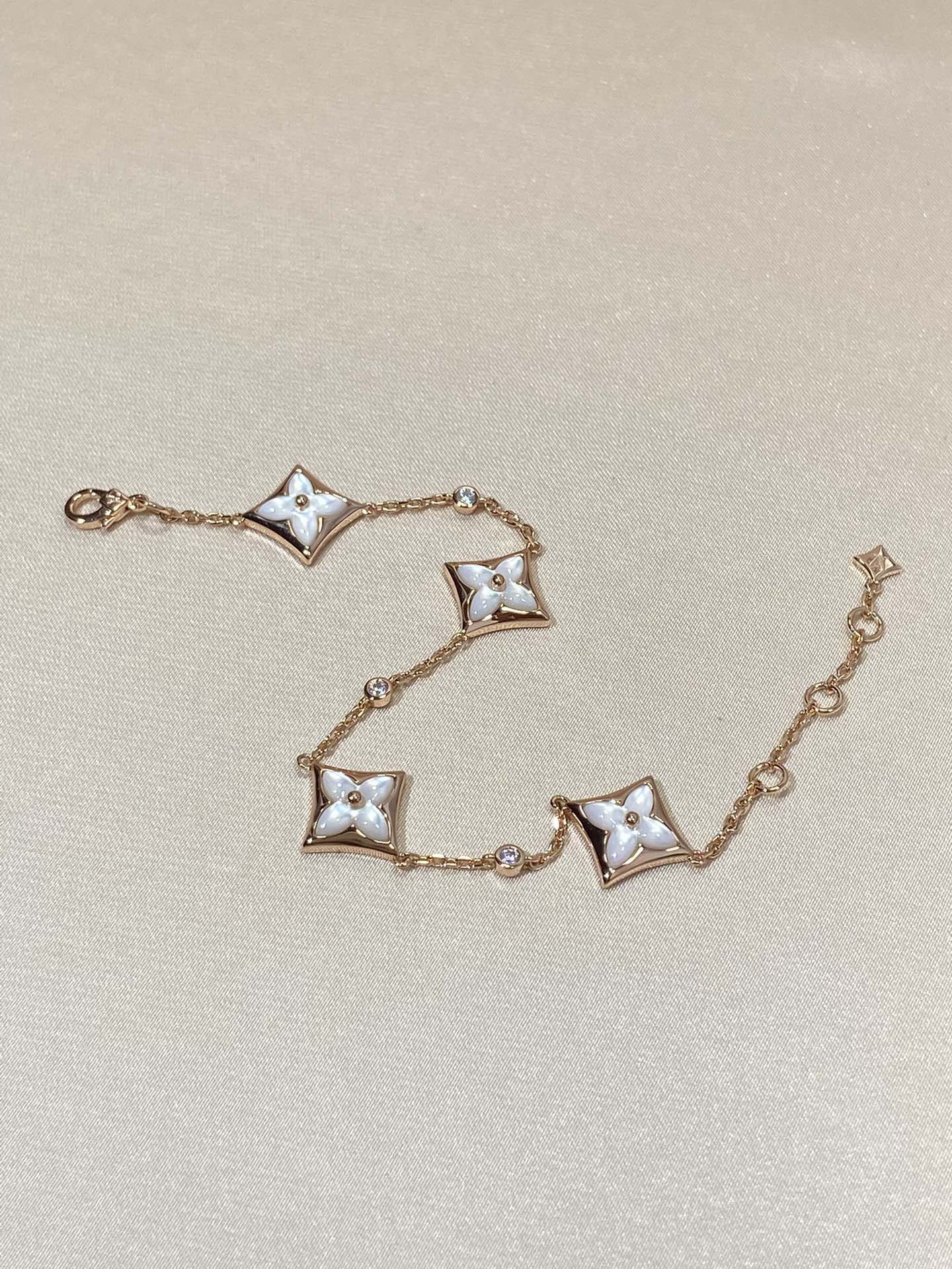 [Azure Tears]STAR 4 MOTIF MOP DIAMOND ROSE GOLD BRACELET
