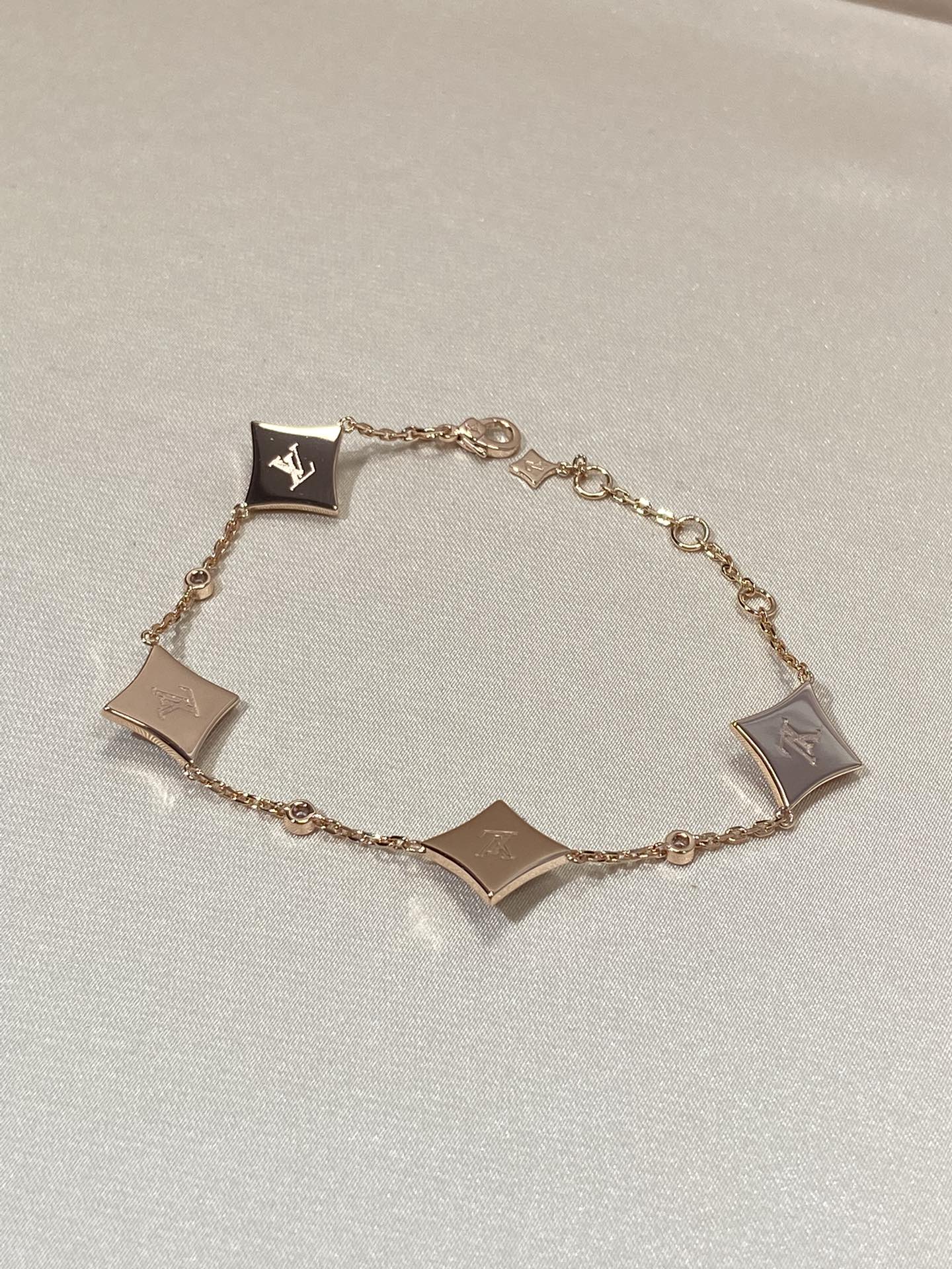 [Azure Tears]STAR 4 MOTIF MOP DIAMOND ROSE GOLD BRACELET