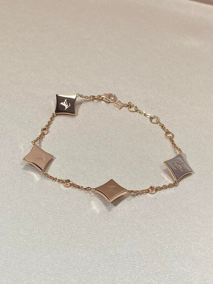 [Azure Tears]STAR 4 MOTIF MOP DIAMOND ROSE GOLD BRACELET